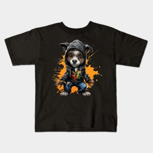 Cool Graffitti Cartoon Dog Kids T-Shirt